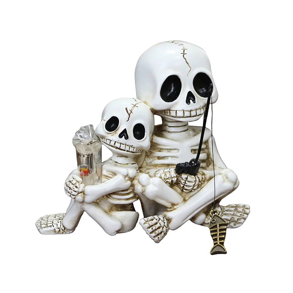 Parent Of Plant - Halloween Parent-Child Skull Statue Resin Potted
